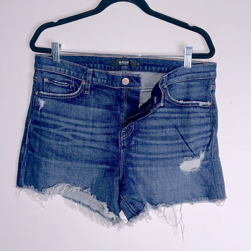 Hudson Jeans Gemma Shorts Mid Rise Distressed